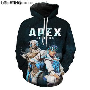 Moletom com capuz masculino moletom com capuz masculino 2023 mais novo jogo impresso 3D Apex Legends moletom com capuz masculino jogo manga longa outono inverno plus size ho