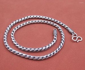 Chains Real Solid 925 Sterling Silver Chain Men Women 5mm Wheat Braided Twist Rope Necklace 52g/50cm