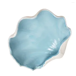 Bowls Ceramic Jewelry Tray Creative Shell Shaped Candy Holder Dish Plate Desktop Ornament Key Organizer For Home El Restaurant