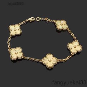 Designer Bracelets Van Clover Bracelet Link Chain Bracelet Cleef Clover Womens Fashion 18k Gold Bracelets Jewelry 2023 12222