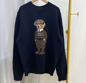 Designer-Pullover für Herren, Polos, Ralph Bear, Pullover mit Rundhalsausschnitt, gestrickt, langärmelig, lässig, bedruckte Kleidung 5523ess