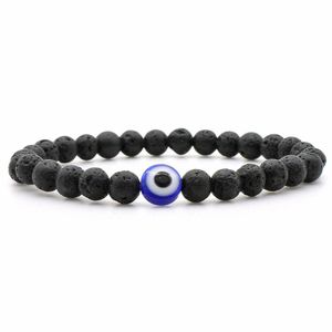 Perlen Türkische Böse Augen Armband Schwarz Naturstein Perlen Obsidian Männer Braslet Für Frauen Yoga Hand Schmuck Zubehör Drop Delive Dhf4X