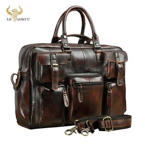 Briefcases Original leather Men Fashion Handbag Business Briefcase Commercia Document Laptop Case Design Male Attache Portfolio Bag 3061-bu 231030