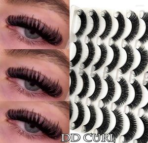 False Eyelashes Pairs Eyelash Extension Tools Natural Long Russian Strip Dramatic 20mm DD Curl Lashes Faux Mink EyelashesFalse Ger2225679