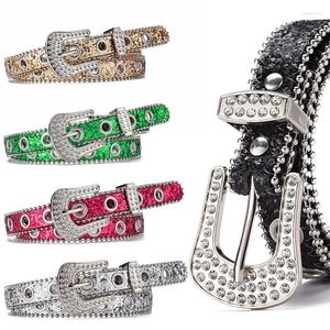 Bälten Y2K Girls Belt Fashion Luxury Design Versatile Jeans Dress Accessories Gothic Retro Pu Leather Rhinestone Pin Buckle Maistband