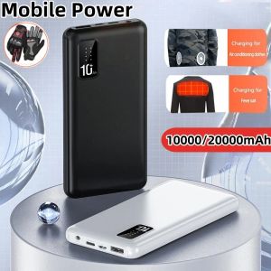 20000mah Uppvärmd Vest Jacket Power Bank Extern laddare Mobiltelefon för iPhone 13 Xiaomi Mi Portable Power Bank RESERVER BATTERI