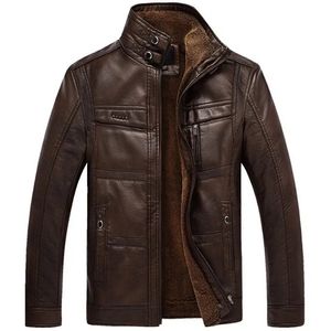 Mens Leather Faux Jacket Men Coats Brand High Quality Pu Outerwear Business Winter Fur Male Fleece 231027