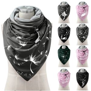Lenços Echarpe Eemme Mulheres Lenço de Inverno Moda Dandelion Botão Envoltório Macio Casual Lã Quente Hijab Xales 231030