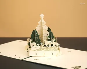 Decorações de Natal 2pcs Up Cartões Cartão 3D Crianças Presentes de Apreciação Feitos à Mão de Inverno