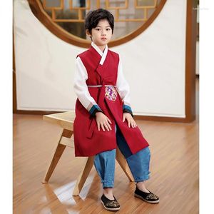 Etniska kläder barn Hanbok traditionell koreansk dräkt för pojkar barn asiatiska kläder retro dans outfit cosplay