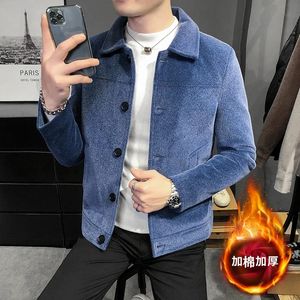 Męskie mieszanki wełny Autum Winter Jacket Płaszcz Mężczyźni zagęścić ciepły swobodny wykop biznesowy Krótki streetwear Overloat Windbreaker 231027