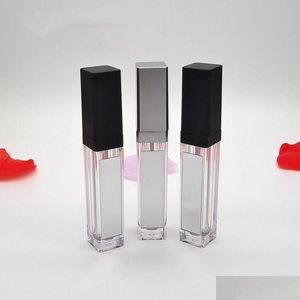 Packing Bottles Wholesale 7Ml Led Empty Lip Gloss Tubes Square Clear Lipgloss Refillable Bottles Container Plastic Makeup Packaging Wi Dhuwy