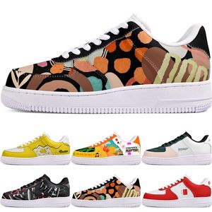 DIY SHOES VINTER VACKRA Black Autumn Mens Leisure Shoes One For Men Women Platform Casual Sneakers Classic Cartoon Graffiti Trainers bekväma sport 71788