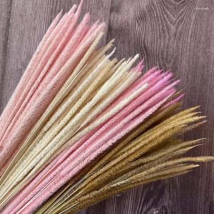 Decorative Flowers 50Pcs Natural Dried Eternal Goldenrod Bouquet Home Wedding Interior Decoration Party Arrangement Materials Accessories