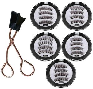 False Eyelashes 2 Pair 4 Magnetic Natural With 3D6D Magnets Lashes Mink Eyelashe Magnet Lash Eyelash Curler5212104