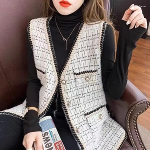 Women's Fur 2023 Winter Fashion Faux Vests Women Party Club Elegant Artificial Waistcoat ärmlösa Autumn Coats H553