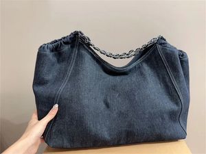 Senhora de luxo sacos de designer azul escuro bolsa de ombro designers compras totes denim bolsa feminina média tote carteiras nova moda causal bolsas grande capacidade