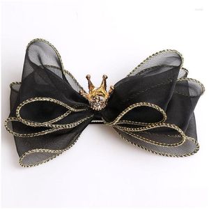 Haarschmuck Koreanische Mode Kinder Haarnadel Kopfschmuck Beautif Mädchen Prinzessin Mesh Bowknot Crown Clip Geburtstagsgeschenke Zubehör Dhnzy