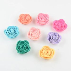 Akcesoria do włosów 100pcs 16 '' Mini Feel Rose Flower for Girl Headband Odzież 30 Kolor TH210 231031
