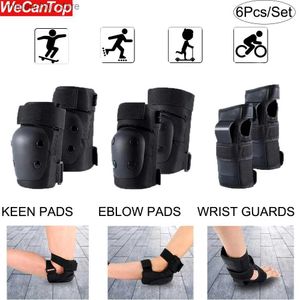 Skate Ochronne sprzęt 6PCs/Set Dorosły/Dzieci Kolan Kolan Elbow Elbow Straż na deskorolce podkładki na deskorolkę 6 w 1 zestaw sprzętu ochronnego dla skutera w rolkach Q231031