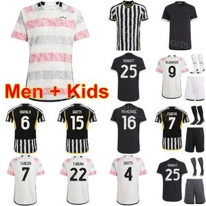 9 Vlahovic Soccer Jerseys Club 14 Milik 25 Rabiot 6 Danilo 3 Bremer 5 Locatelli 16 McKennie 22 Weah Cambiaso Miretti Chiesa Football Shirt Kits 2023 24 Men Youth Youwen