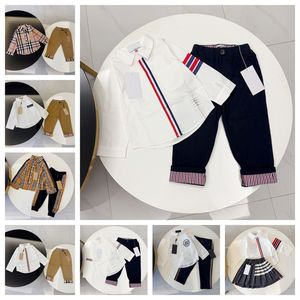 Camicia e pantaloni firmati a maniche lunghe Set da 2 pezzi nuova primavera e autunno marchio di alta qualità casual fan delle maree vestiti per bambini taglia 100 cm-150 cm f7