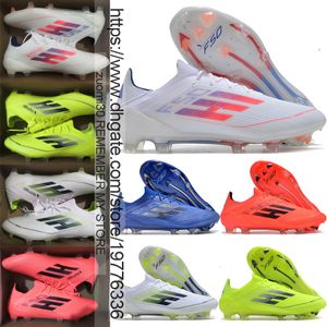 Skicka med Bag Quality New Season Soccer Football Boots F50 Speed ​​Legacy FG TF Turf Shoes For Mens White Blue Red Green Training Bekväm fotboll Cleats Storlek US 6.5-11.5