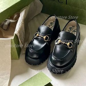 Luxuriöse Designer-Bienen-Loafer, GG-Schuh, Herbst-Promi mit Biene, kleine Lederschuhe, Plateau-Damenschuhe, eleganter Damenschuh, hochwertiges echtes Leder