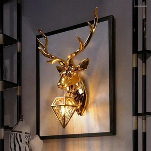 Lampade da parete Lampada a LED con corna nordica Luci di cervo per illuminazione interna Camera da letto Casa Corridoio Corridoio Decorazione Sconce
