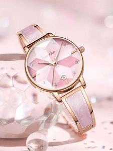 Relógios de pulso Suíça Relógio de quartzo de luxo para mulheres ultrafinos à prova d'água diamante corte espelho relogios feminino montre femmes
