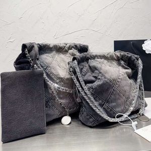 Denim Bag 22 Designer Grand Shoul Shopping Tote Travel Woman Sling Body dyraste handväska med silverkedja Gabrielle Quih