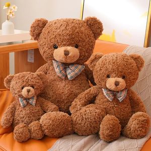 Bonecas de pelúcia Big Size Wear Bow Tie Teddy Bear Toy Cartoon Stuffed Animals Claire Bears Plushies Boneca Anime Soft Kids Brinquedos para GirlsGift 231030