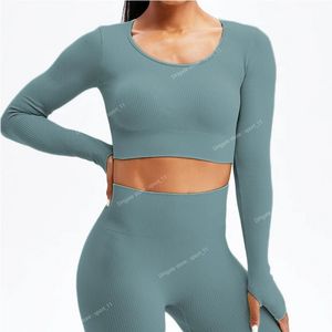 Weiße Yoga-Sets Sport Femme Rib Activewear-Set Mädchen Nahtloser Fitness-Anzug Trainingskleidung Sportbekleidung Damen Nahtloses Gym-Set YogaDamen-Yoga-Sets Sportbekleidung