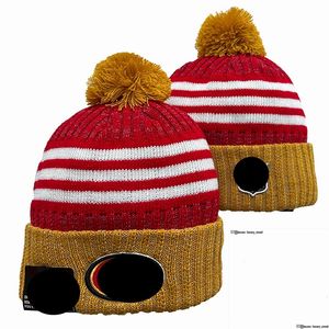 San Francisco''49ers'''''bobble Hats Beyzbol Top Kapakları 2023-24 Moda Tasarımcısı Kova Şapkası Tıknaz Knit Faux Pom Beanie '' Noel Şapkası