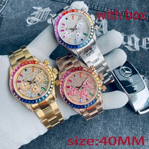 Titta på lyxklocka Designer Titta på högkvalitativ klocka Fashion Watch Size 40mm rostfritt stål Automatisk mekanisk klocka Sports Watch för män Diamond Watch