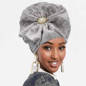 Ethnische Kleidung 2023 Übertriebene Damen-Turbankappe Afrikanische Plissee-Party-Kopfwickel Nigeria Traditionelle Kopfbedeckung Turbante Mujer