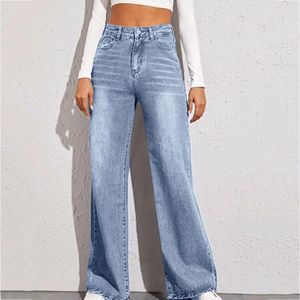 Women's Jeans Woman Y2k Wide Leg Pants High Waist Mom Chic Korean Fashion Denim Trousers Blue Jean Pantalon Casual Femme Clothing
