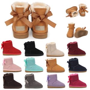 Mini Austrália Clássico Crianças Ug Meninas Criança Sapatos Inverno Neve Sapatilhas Designer Bota Juventude Chesut Rock Rose Cinza Preto