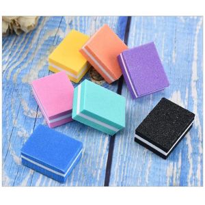 Mini Colorful Sandwich Nail File Buffer Block Pink Slip Tools Pedicure File Nail Art Manicure Accessories