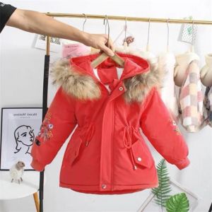 Nova moda inverno roupas infantis crianças menina algodão acolchoado parka quente jaqueta bebê longo casaco crianças outerwear lj201201