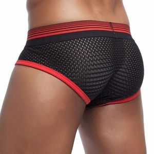 ホローセクシーなブリーフメンアンダーウェアゲイボクサーブリーフメッシュCuecas Masculina Homme Man BoxerShorts Calzoncillos Hombre Slip Jockstrap UN304D