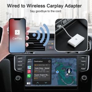 Adattatore wireless CarPlay per auto dvd per iPhone Adattatore wireless per auto Dongle wireless Carplay Plug Play WiFi 5GHz per IOS TV BOX ZZ