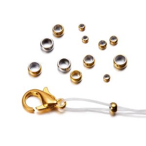 100/120 st/Lot rostfritt stål Crimp -slutpärlor End Stopper Spacer Terminators Tips för DIY -smycken Makande Fynd Tillbehör smycken MakingJewelry Fynd