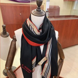 Black Luxury Brand Scarf Classic Design Solid Color Rands Shawl High Quality Silk Cashmere Fabric Fashion Accessories Boutique Gift Scarf Designer Mönster Sjal