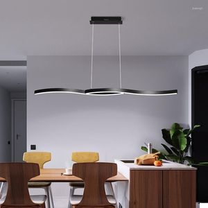 Pendant Lamps Modern LED Dining Lights Nordic Black/White Aluminum Chandelier Living Room Kitchen Office Lighting Decorative Light