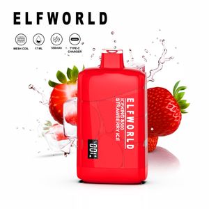 Atacado Caneta Vape Descartável Display Digital Vapes 5000 Puffs Caneta Descartável Vaporizador Elfworld Iceking 8500 Puff Distribuidores Tornado 7000