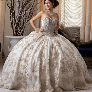 Sexy Sweetheart Off The Shoulder Quinceanera Dresses Princess Prom Gown Applique Lace Beads Tulle Lace Up Sweet 15 Dress Balll Gwon