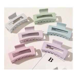 Hårklämmor Barrettes Kvinnor Stor geometrisk hårnål Crab Solid Color Claw Clip for Girls Accessories Drop Leverans smycken Hairjewelry Dhdd3