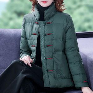 Women's Trench Coats Autumn Winter Jacket Women 2023 Fashion Lightweight Short Buckle Down Cotton Overcoat Female Casual Warm Parkas