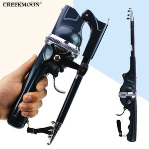 Boat Fishing Rods 1Set/Bag Portable Folding Mini Fishing Rod Telescopic Epoxy Resin Poles with Reel Line Travel Rods for Fish Folded Spinning Rod Q231031